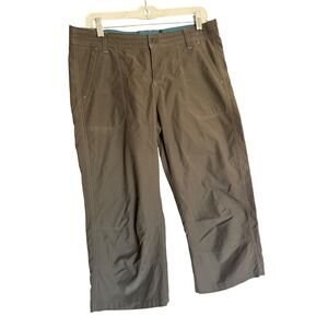 KUHL Womens Gray Cargo Capri Hiking Pants Floral Embroidery Size 10